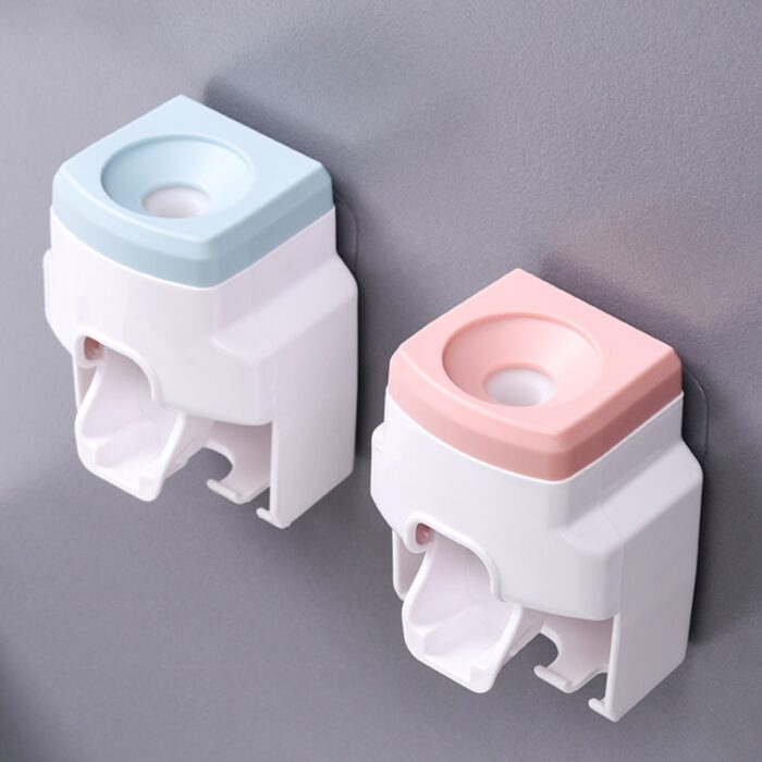 Wall Mount Toothpaste Dispenser and Small Toothbrush Holder 3